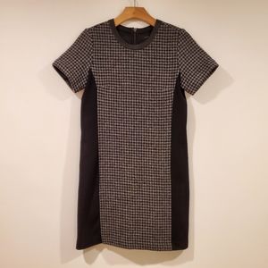 J. Crew Houndstooth Wool Leather Dress Women's Size 2